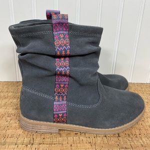 TOMS Laurel Castlerock Grey Suede Pull-On Slouch Boots